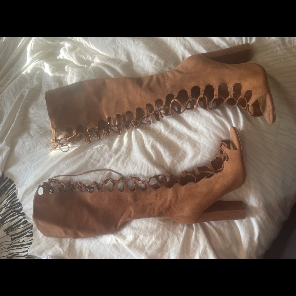 Camel Color gladiator heel/boot